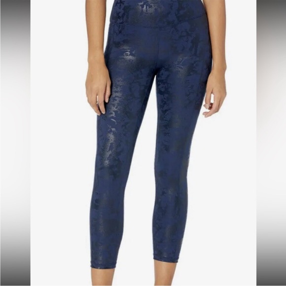 NWTU Lilly Pulitzer Luxletic High Rise Ankle Legging Navy Shoreline foil - Picture 1 of 16